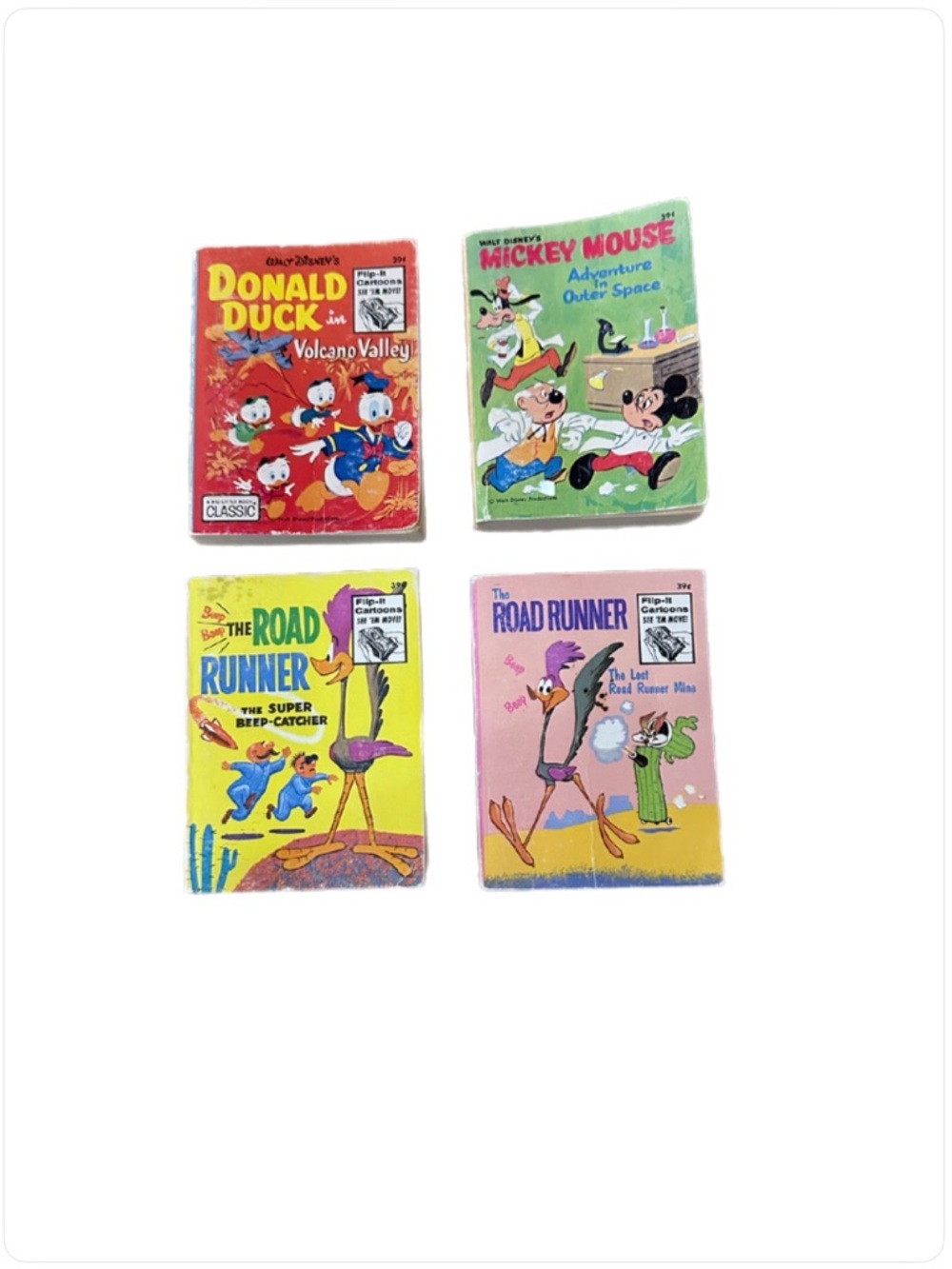 Disney Mini Cartoon Book Set - Red, Green, Yellow, Pink Covers